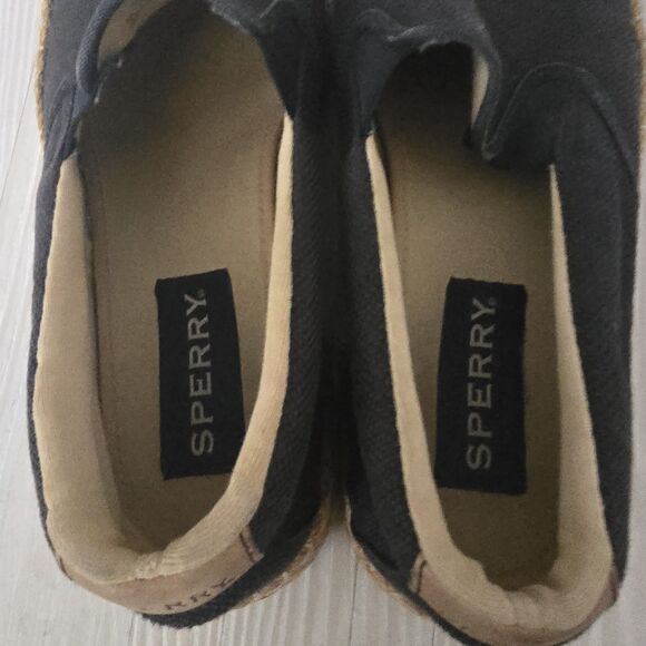 Sperry Espadrille Womens Size 8 Slip On Rubber Outsole Black Jute Twin … - Picture 9 of 9